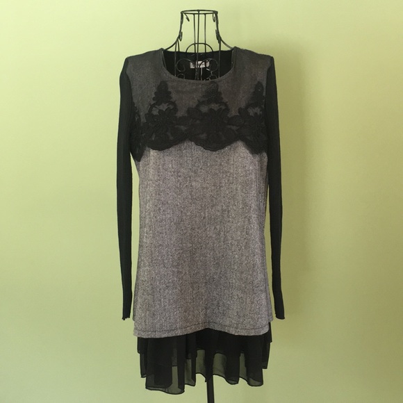 Black & Grey Dress Top - Picture 7 of 7